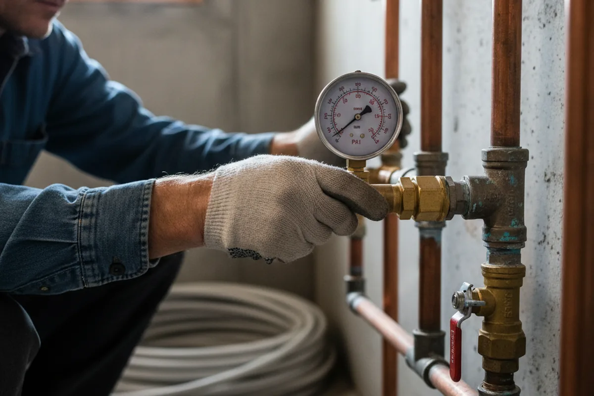 Pressure testing a repaired line during Water Line Repair in Fruitland